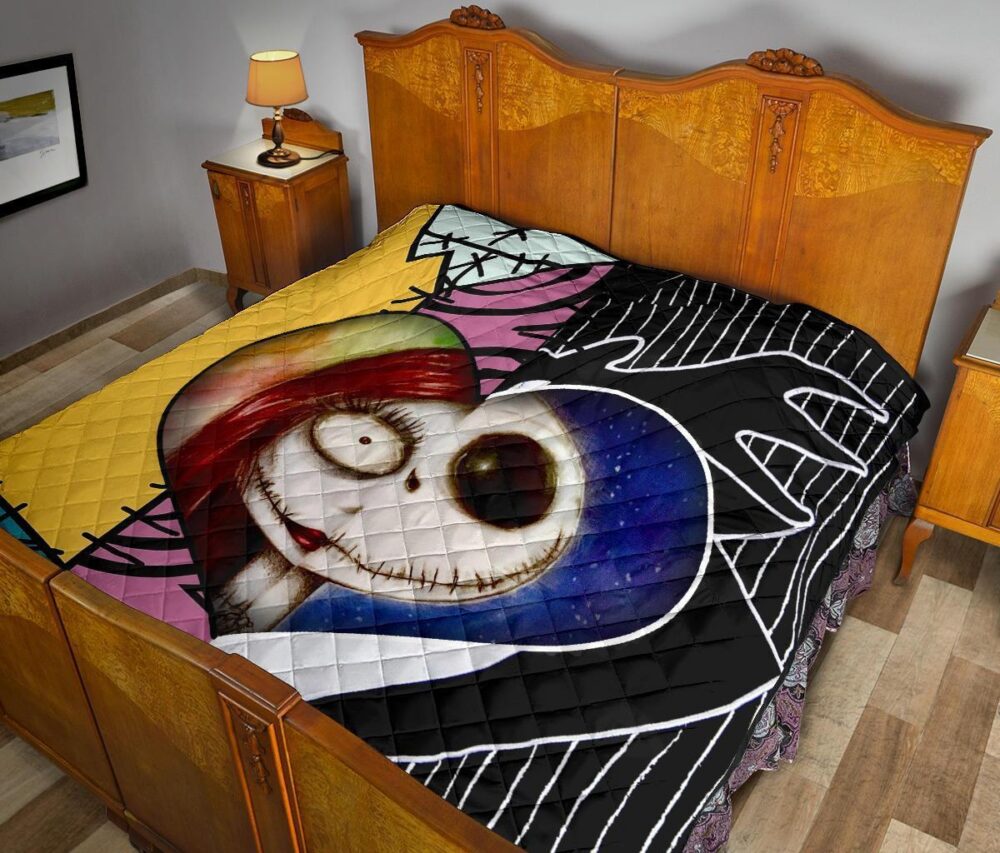 Jack & Sally Love Quilt Blanket Half Face Mixed Gift Idea