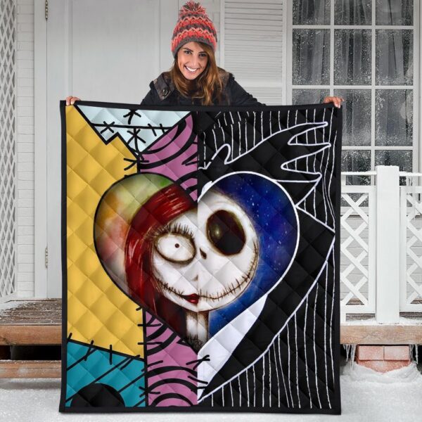 jack sally love quilt blanket half face mixed gift idea hrlqk