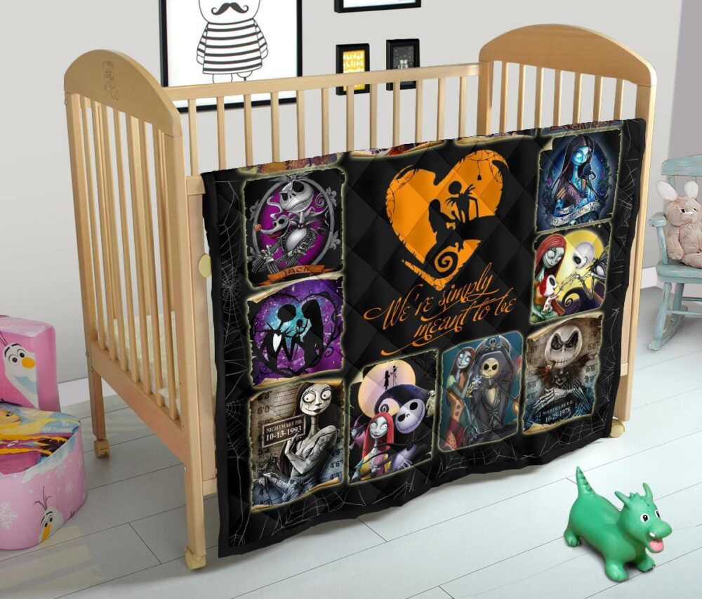 Jack & Sally Quilt Blanket Nightmare Before Christmas Fan Gift