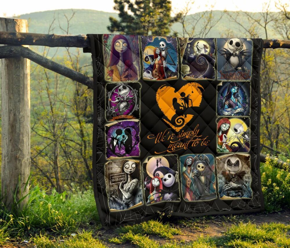 Jack & Sally Quilt Blanket Nightmare Before Christmas Fan Gift