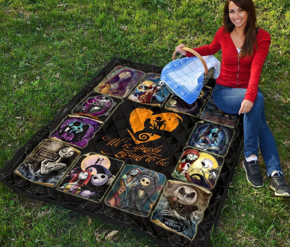 Jack & Sally Quilt Blanket Nightmare Before Christmas Fan Gift