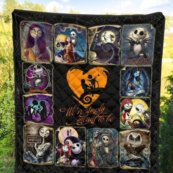 jack sally quilt blanket nightmare before christmas fan gift efcvs