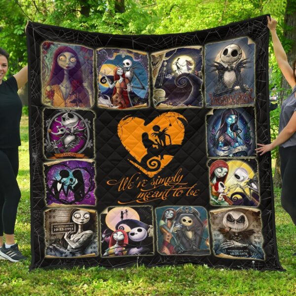 Jack & Sally Quilt Blanket Nightmare Before Christmas Fan Gift