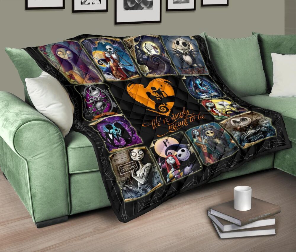 Jack & Sally Quilt Blanket Nightmare Before Christmas Fan Gift