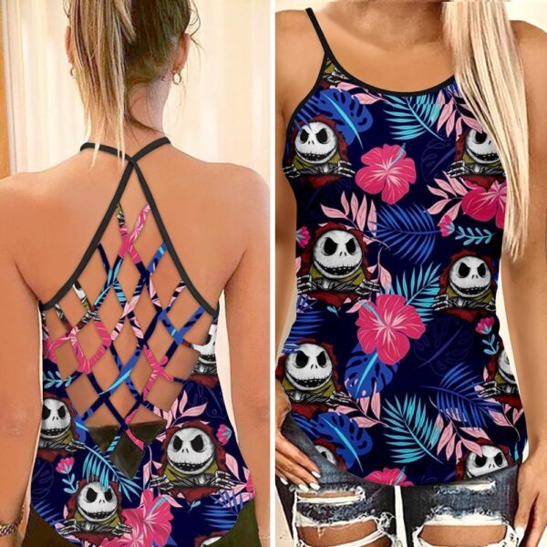 Jack Skellington Criss Cross Tank Top NBCCT34