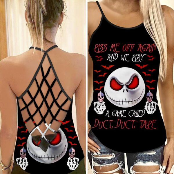 Jack Skellington Criss Cross Tank Top NBCCT36