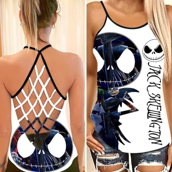 Jack Skellington Criss Cross Tank Top NBCCT39