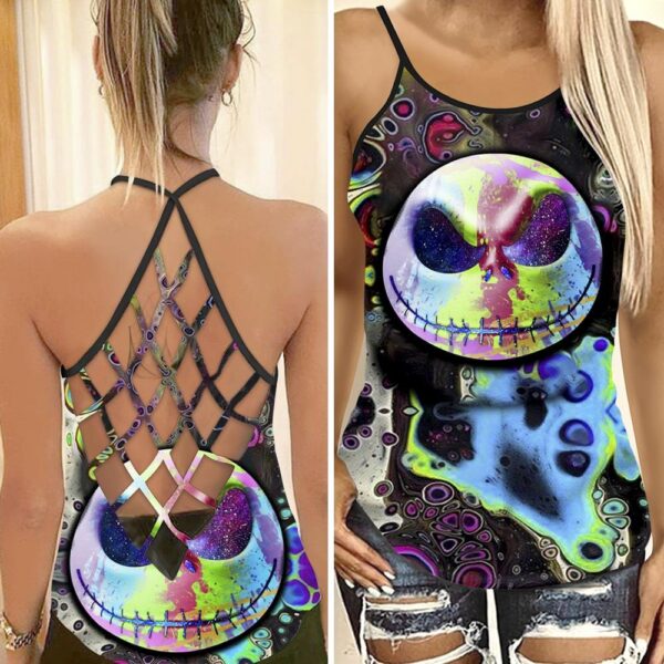 Jack Skellington Criss Cross Tank Top NBCCT58