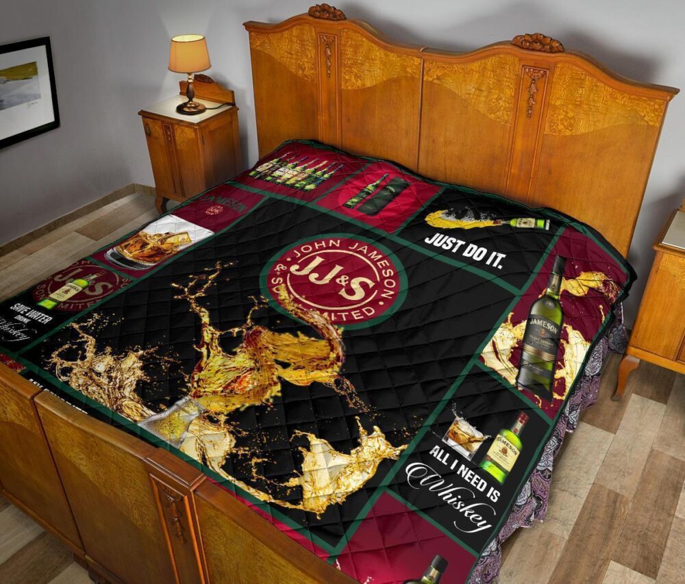 Jameson Irish Quilt Blanket All I Need Is Whisky Gift Idea