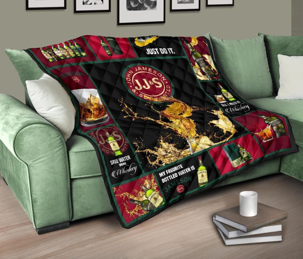 Jameson Irish Quilt Blanket All I Need Is Whisky Gift Idea