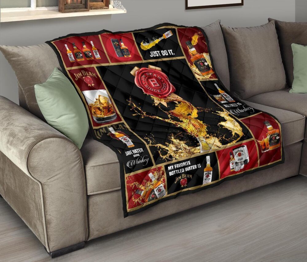 Jim Beam Quilt Blanket All I Need Is Whisky Gift Idea