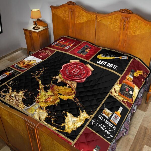 jim beam quilt blanket all i need is whisky gift idea otpzd