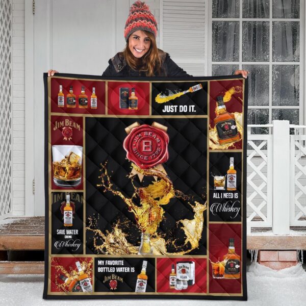 jim beam quilt blanket all i need is whisky gift idea tfa0h