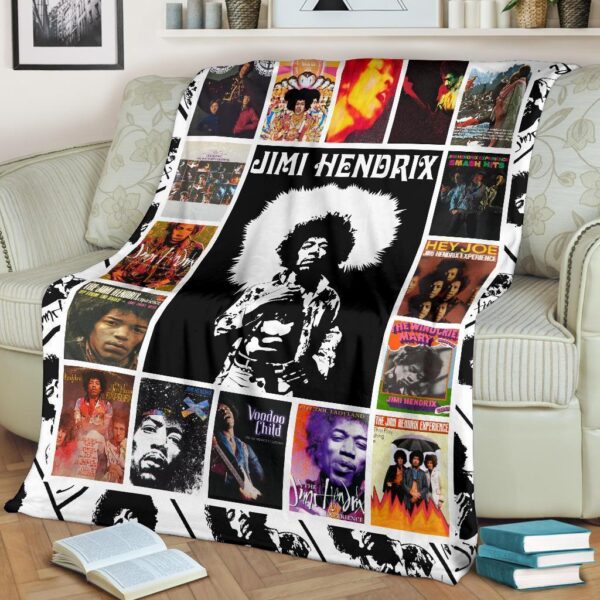 jimi hendrix fleece blanket gift for music fan pzbnb
