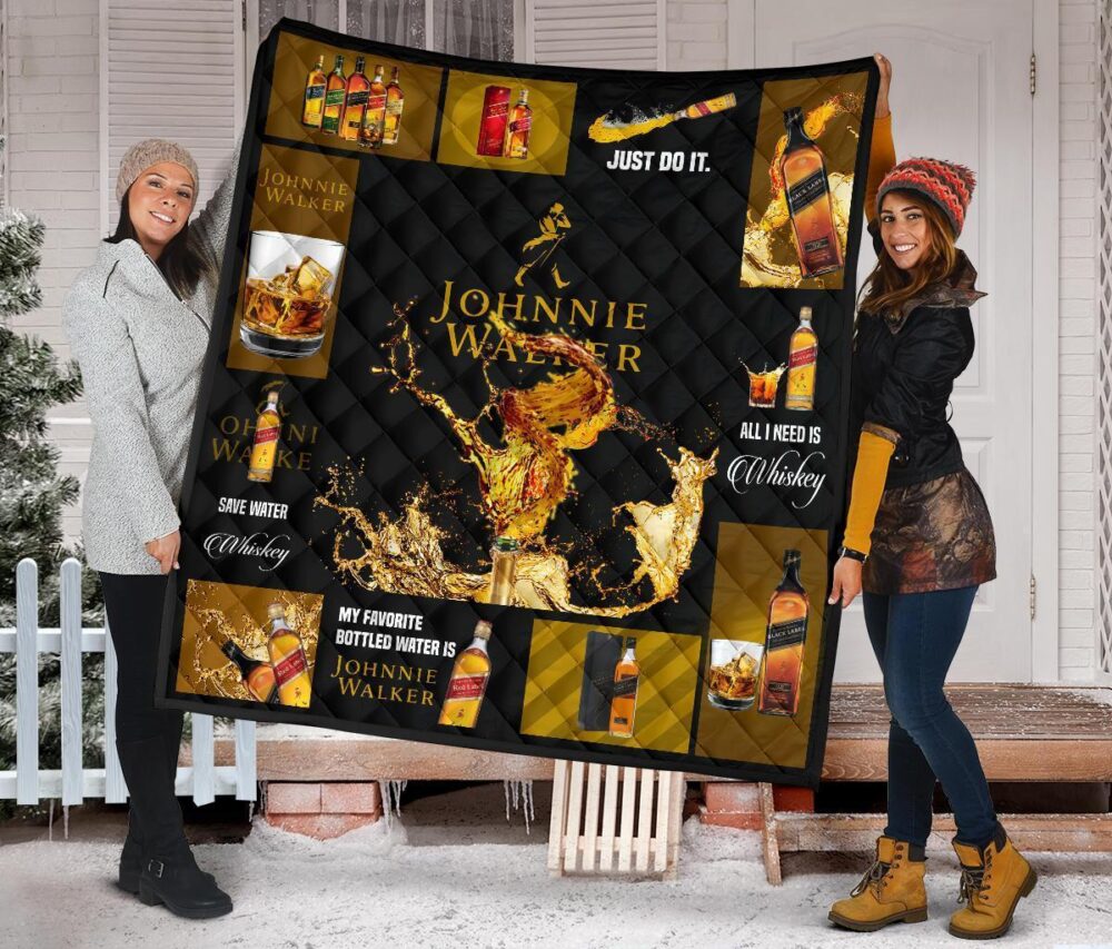 Johnnie Walker Quilt Blanket All I Need Is Whisky Gift Idea