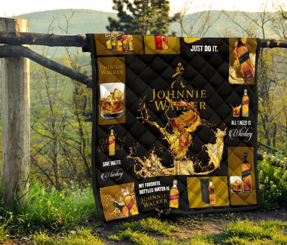 Johnnie Walker Quilt Blanket All I Need Is Whisky Gift Idea