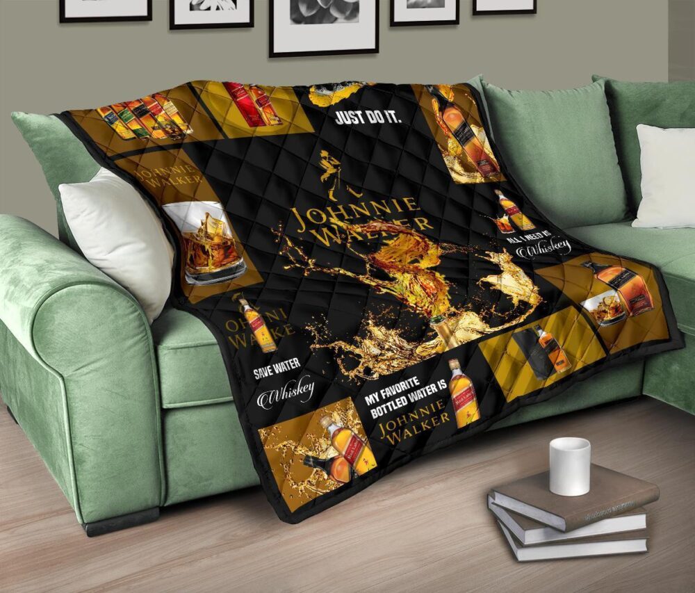 Johnnie Walker Quilt Blanket All I Need Is Whisky Gift Idea