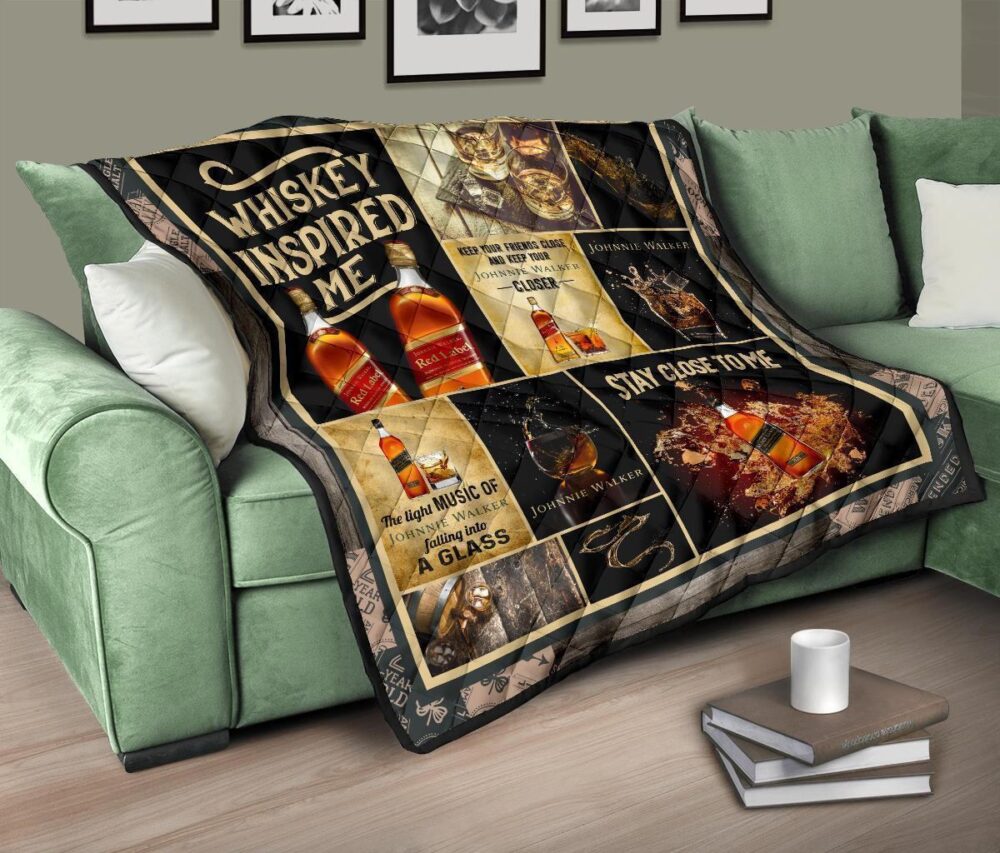 Johnnie Walker Quilt Blanket Whiskey Inspired Me Funny Gift