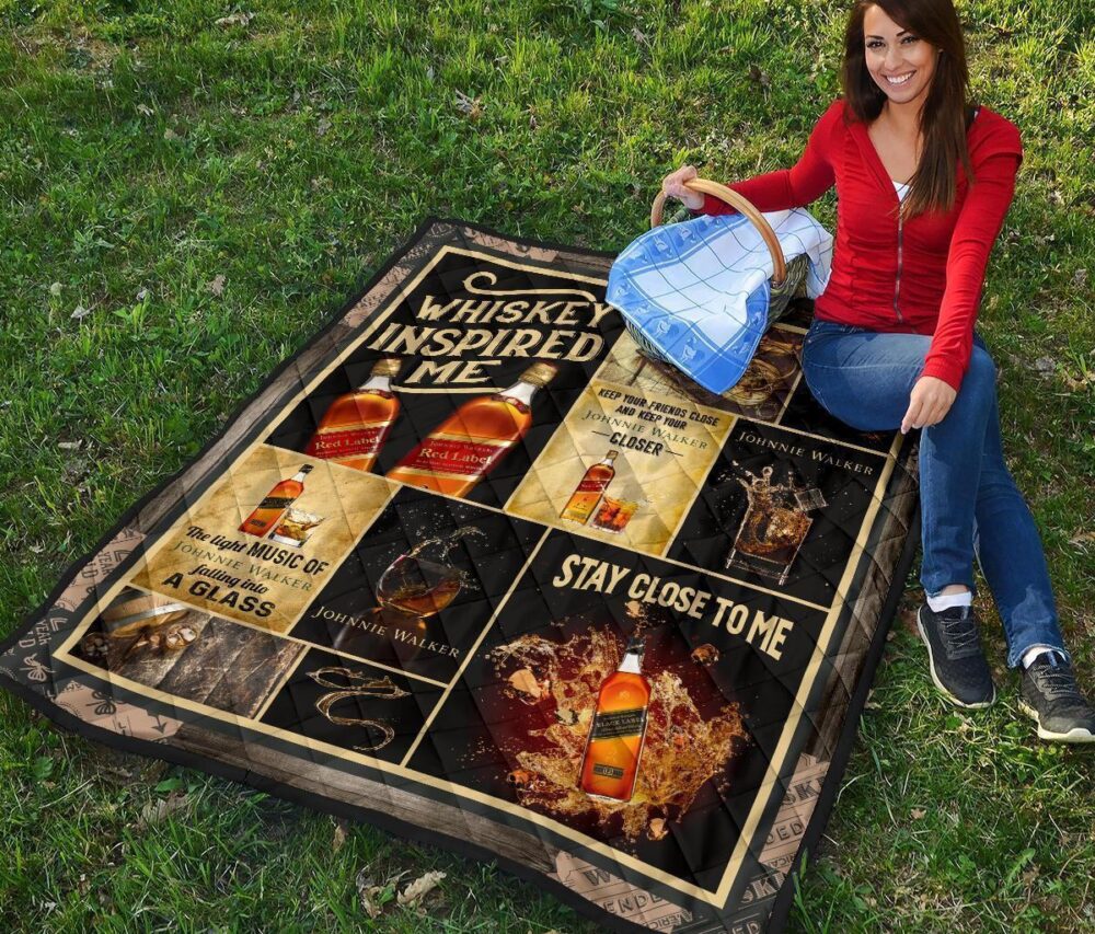 Johnnie Walker Quilt Blanket Whiskey Inspired Me Funny Gift