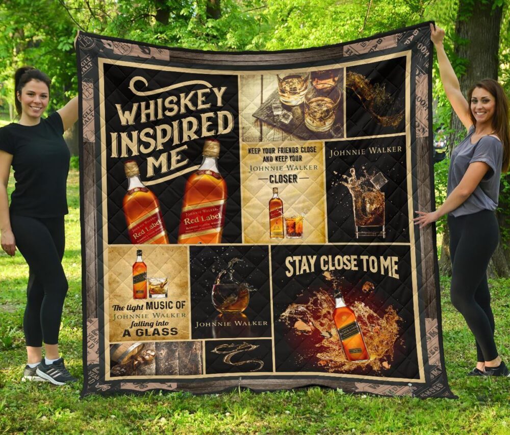 Johnnie Walker Quilt Blanket Whiskey Inspired Me Funny Gift