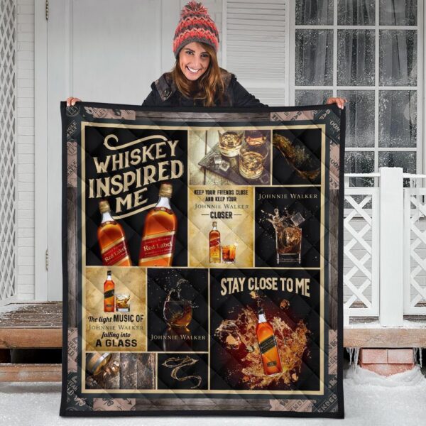 johnnie walker quilt blanket whiskey inspired me funny gift yequ4