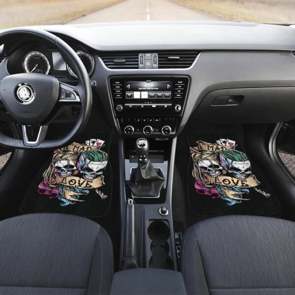 joker and harley quinn skull car floor mats movie fan gift jamrz