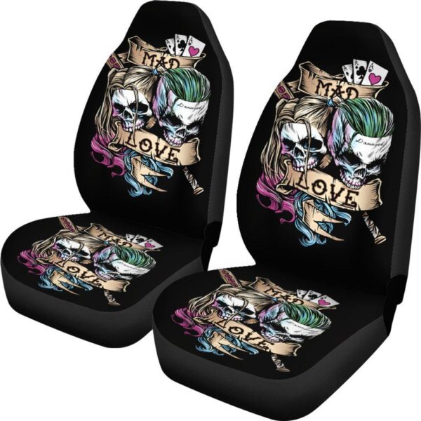 joker and harley quinn skull car seat covers movie fan gift 4jgiq