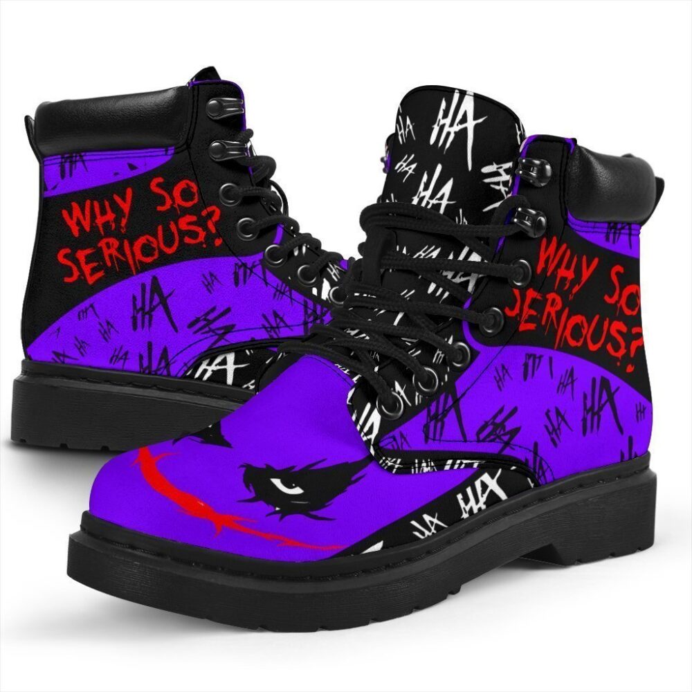 Joker Boots Why So Serious All Season Boots | Casual Shoes | Vegan Leather Custom Boot Shoes TB126