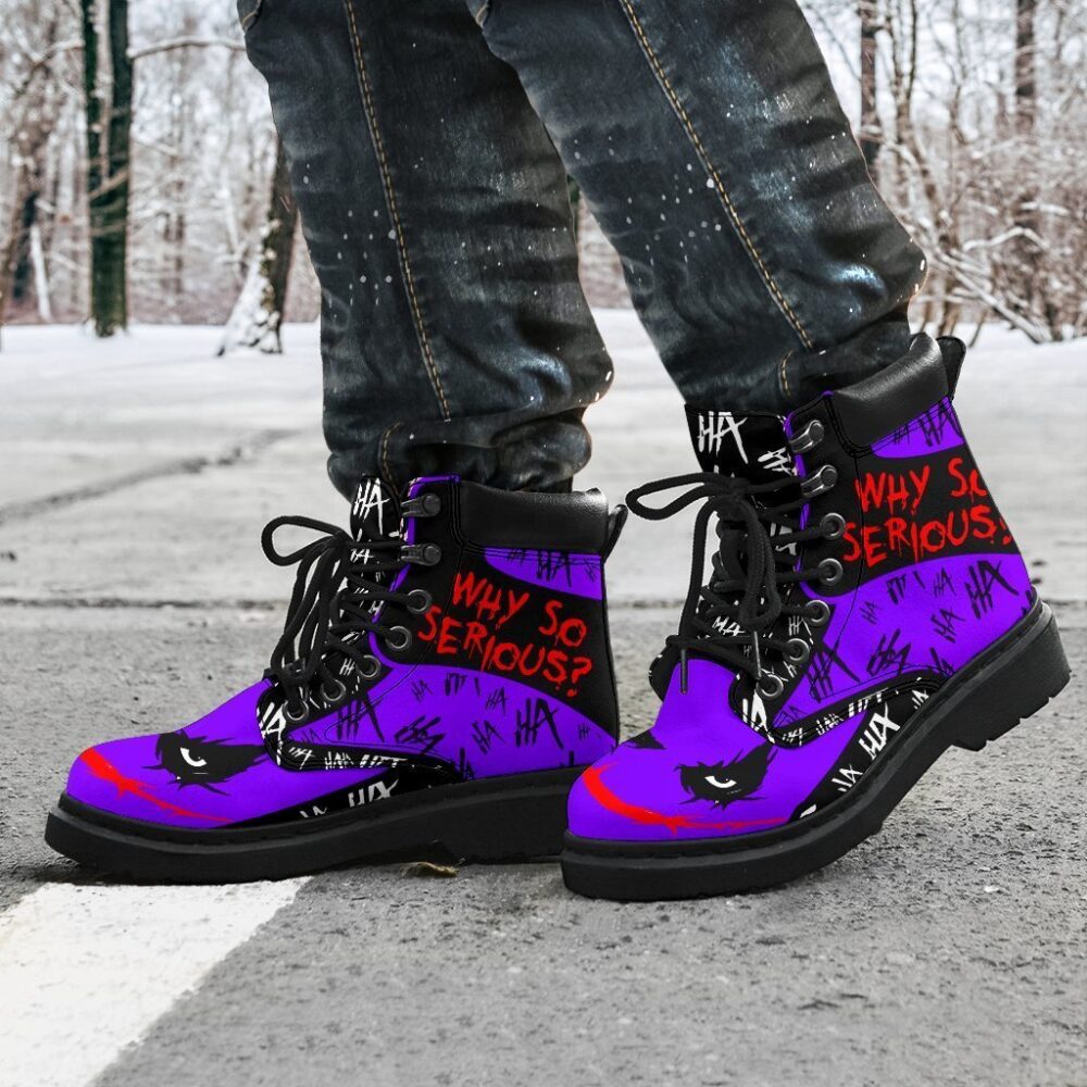 Joker Boots Why So Serious All Season Boots | Casual Shoes | Vegan Leather Custom Boot Shoes TB126