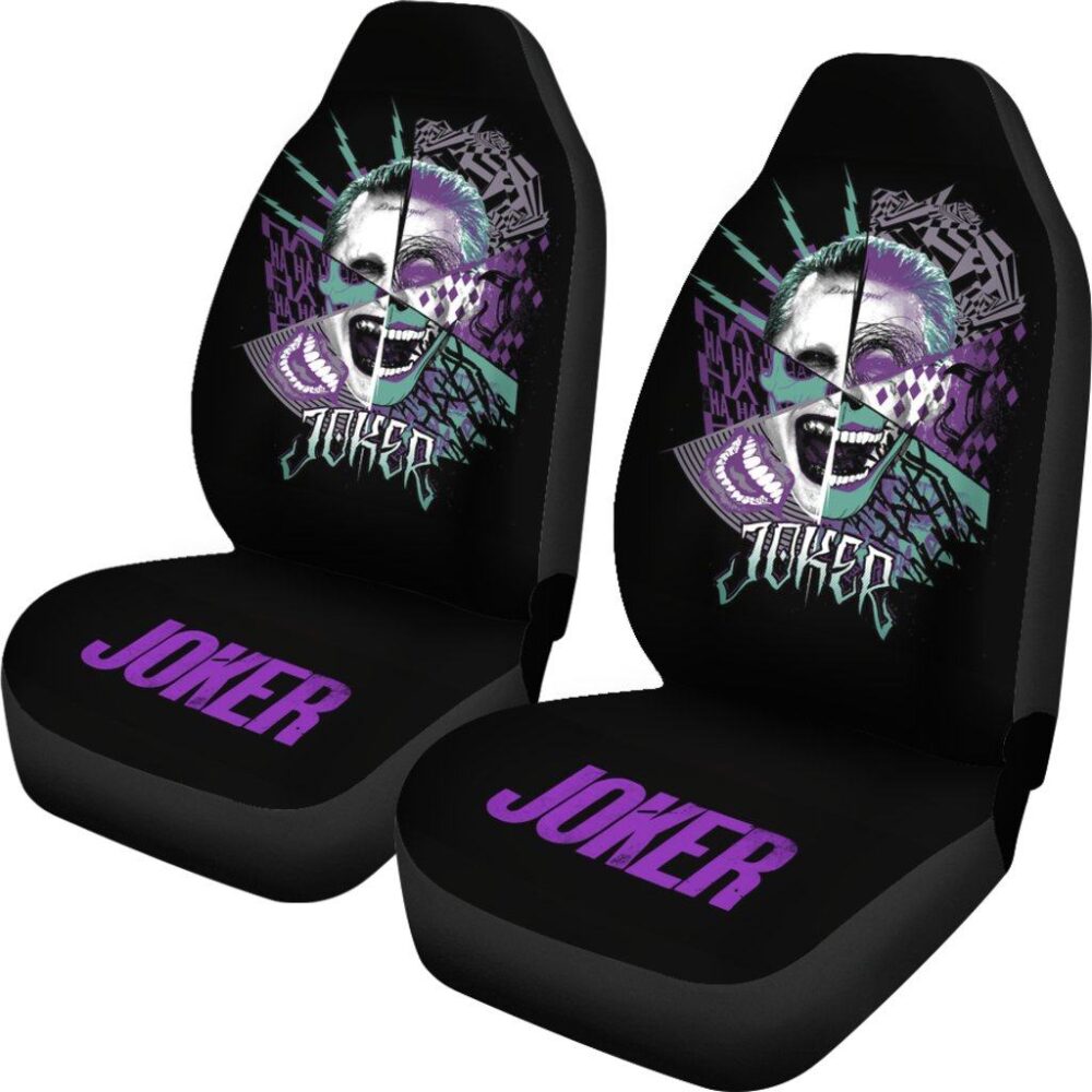 Joker Skull Car Seat Covers Suicide Squad Movie Fan Gift