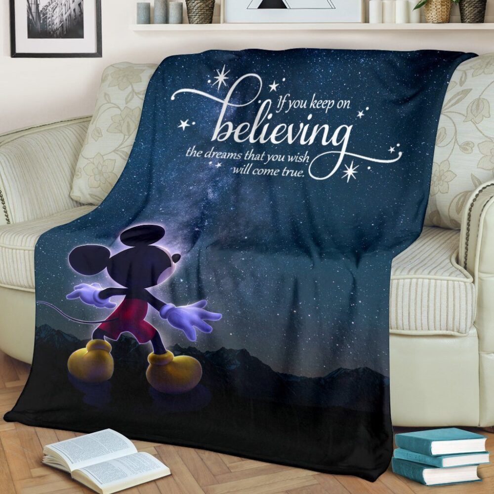 Keep On Believing Mickey Mouse Fleece Blanket