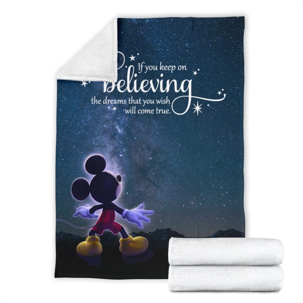 Keep On Believing Mickey Mouse Fleece Blanket