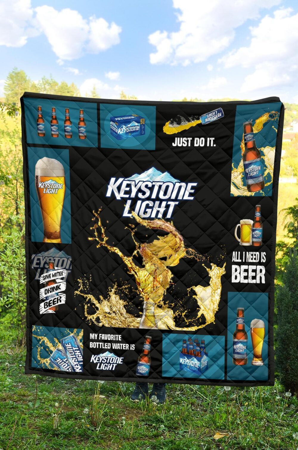 Keystone Light Quilt Blanket All I Need Is Beer Gift Idea