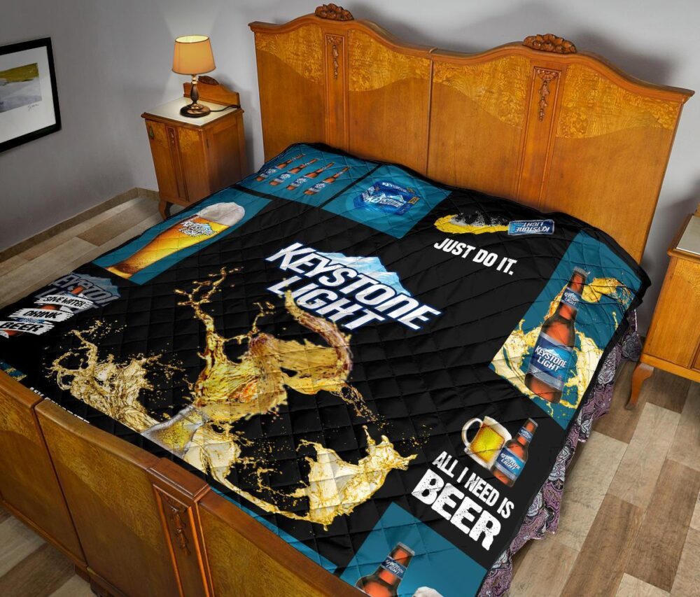 Keystone Light Quilt Blanket All I Need Is Beer Gift Idea