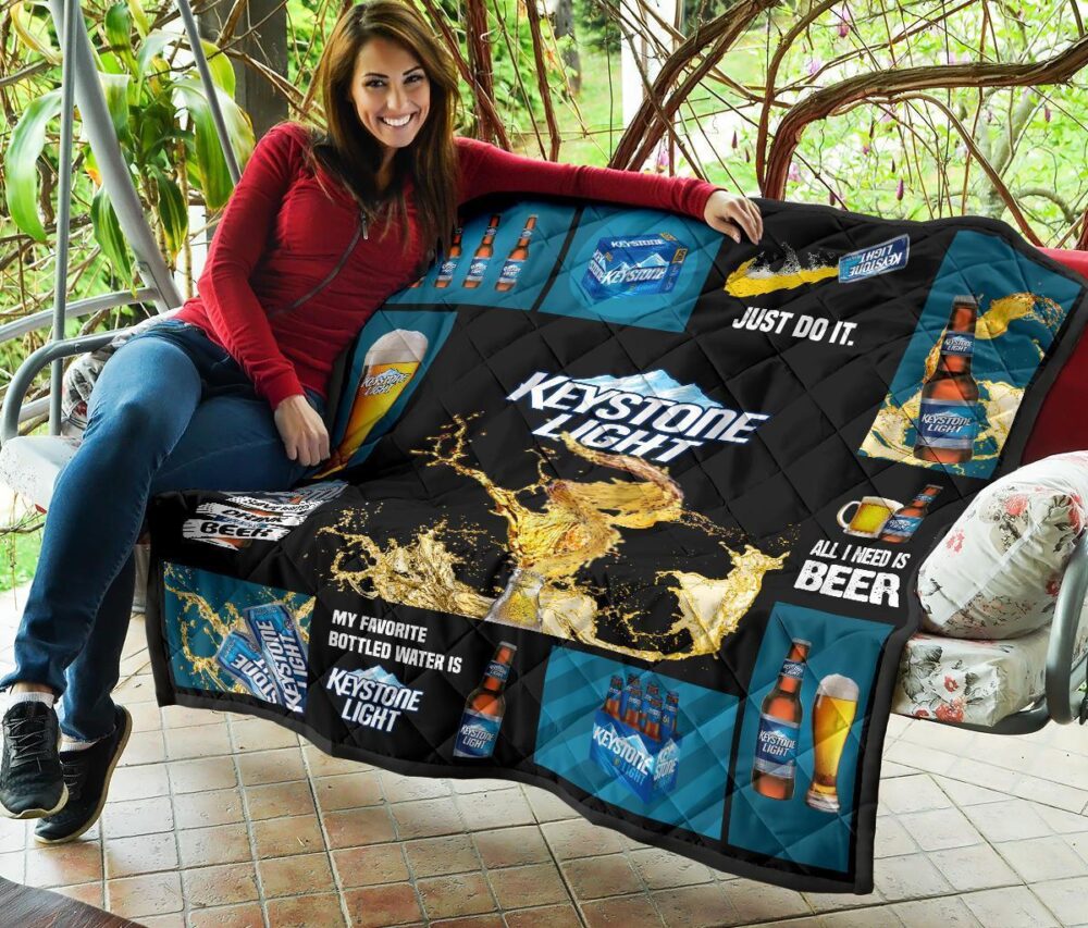 Keystone Light Quilt Blanket All I Need Is Beer Gift Idea