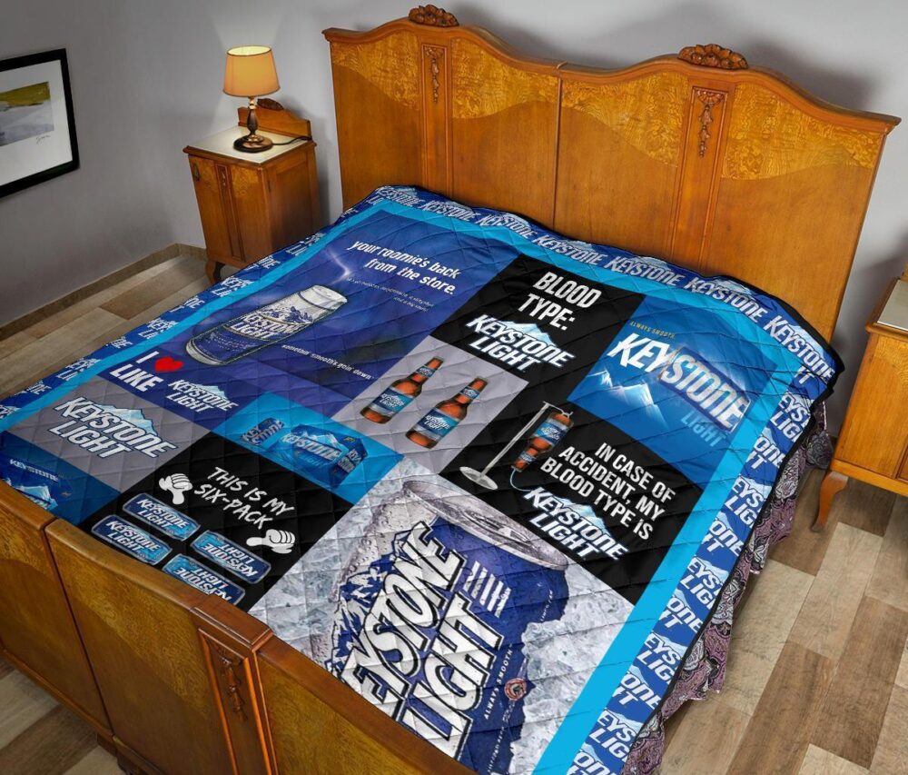 Keystone Light Quilt Blanket Funny Gift For Beer Lover