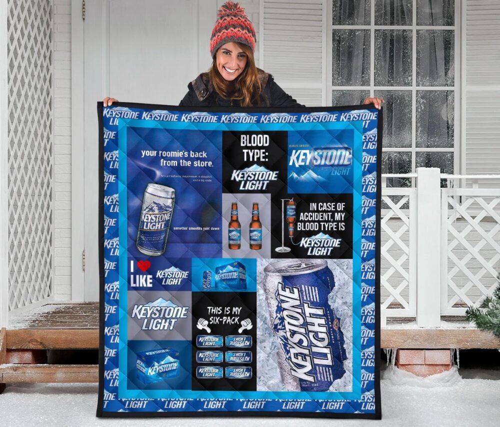 Keystone Light Quilt Blanket Funny Gift For Beer Lover