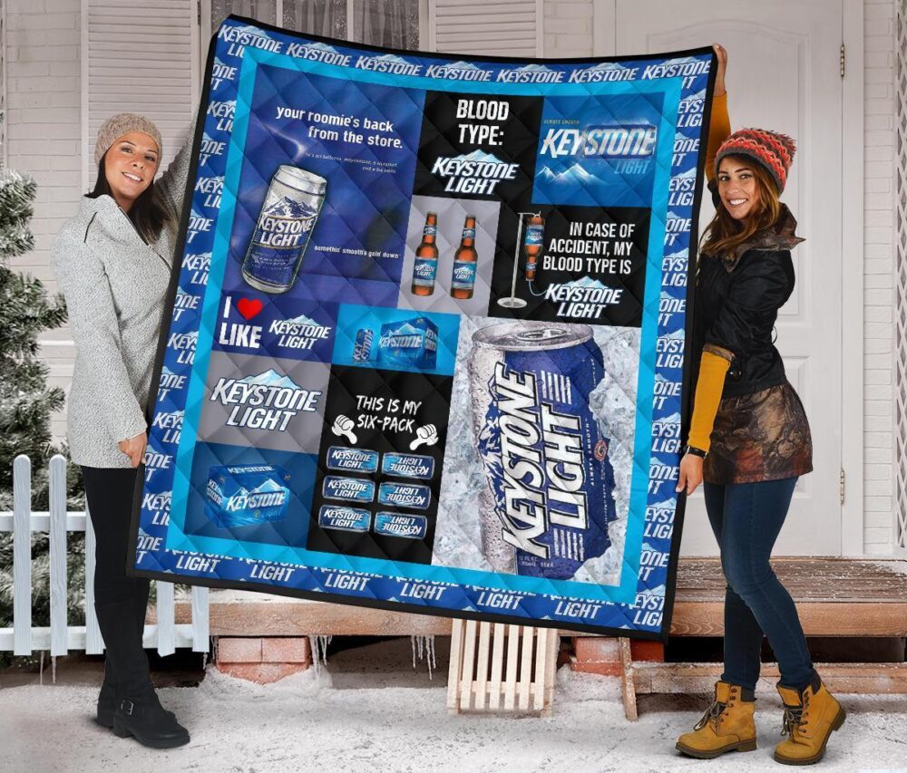 Keystone Light Quilt Blanket Funny Gift For Beer Lover