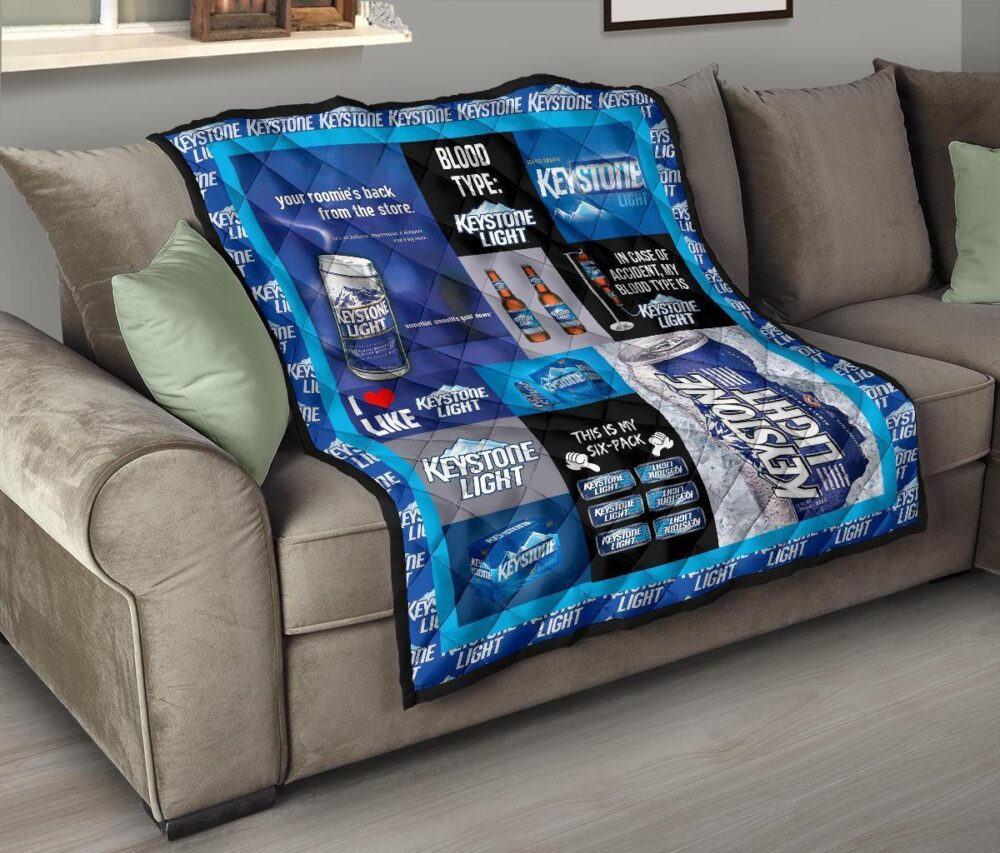 Keystone Light Quilt Blanket Funny Gift For Beer Lover