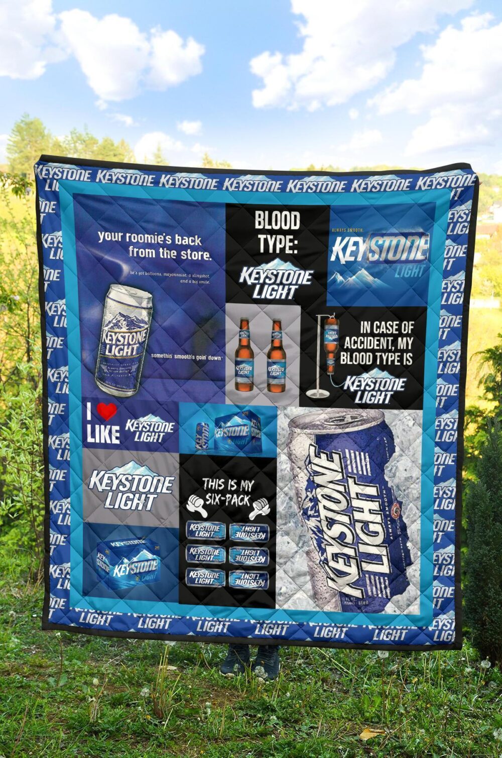 Keystone Light Quilt Blanket Funny Gift For Beer Lover