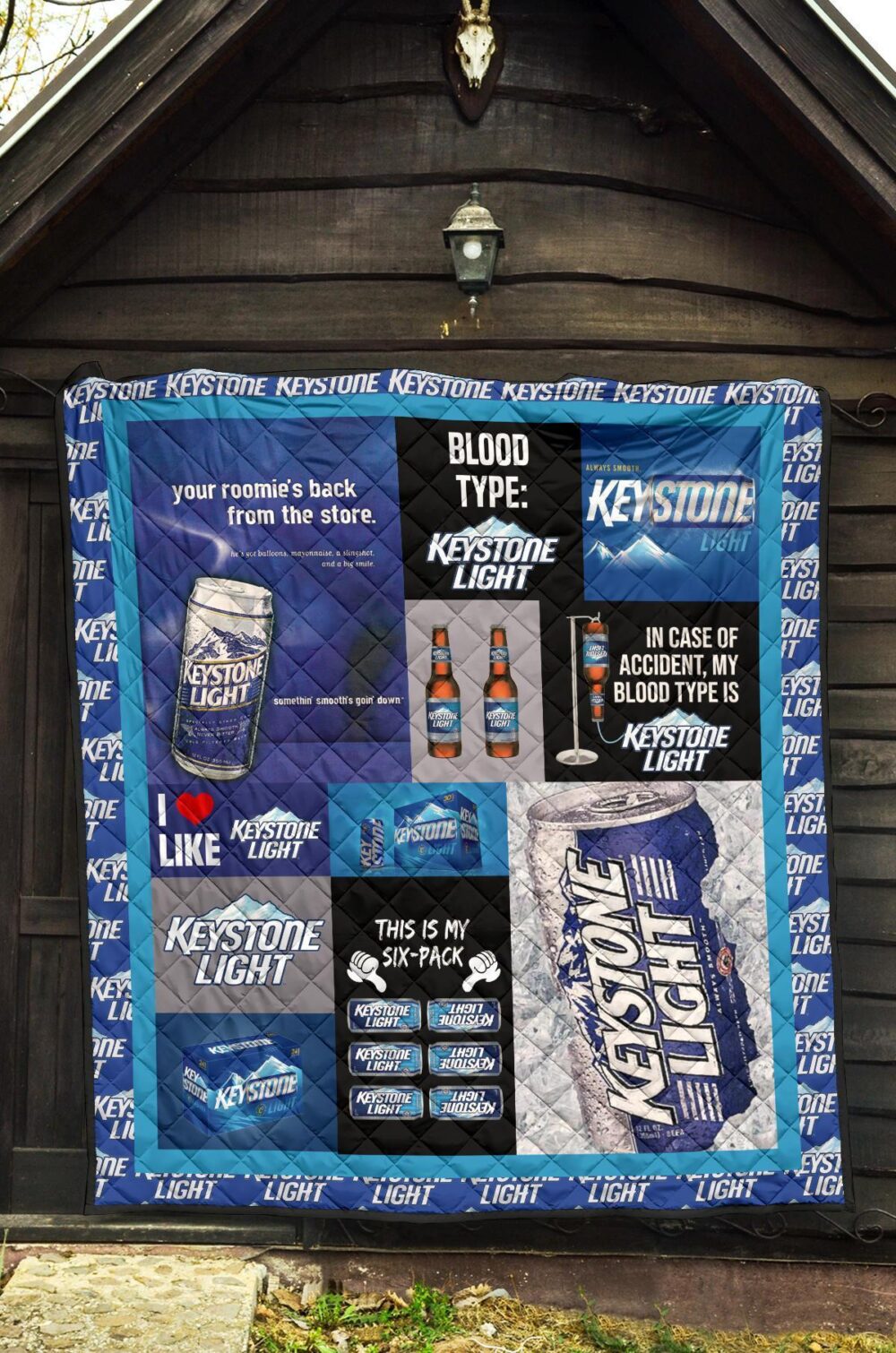 Keystone Light Quilt Blanket Funny Gift For Beer Lover