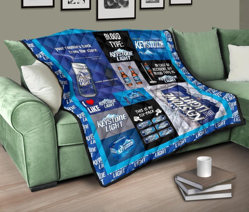 Keystone Light Quilt Blanket Funny Gift For Beer Lover