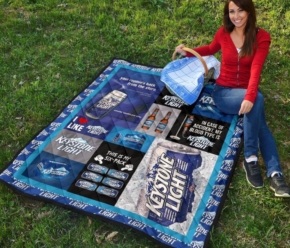 Keystone Light Quilt Blanket Funny Gift For Beer Lover