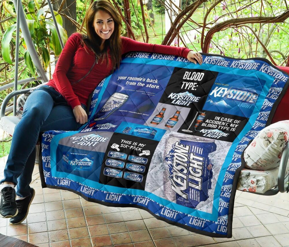 Keystone Light Quilt Blanket Funny Gift For Beer Lover