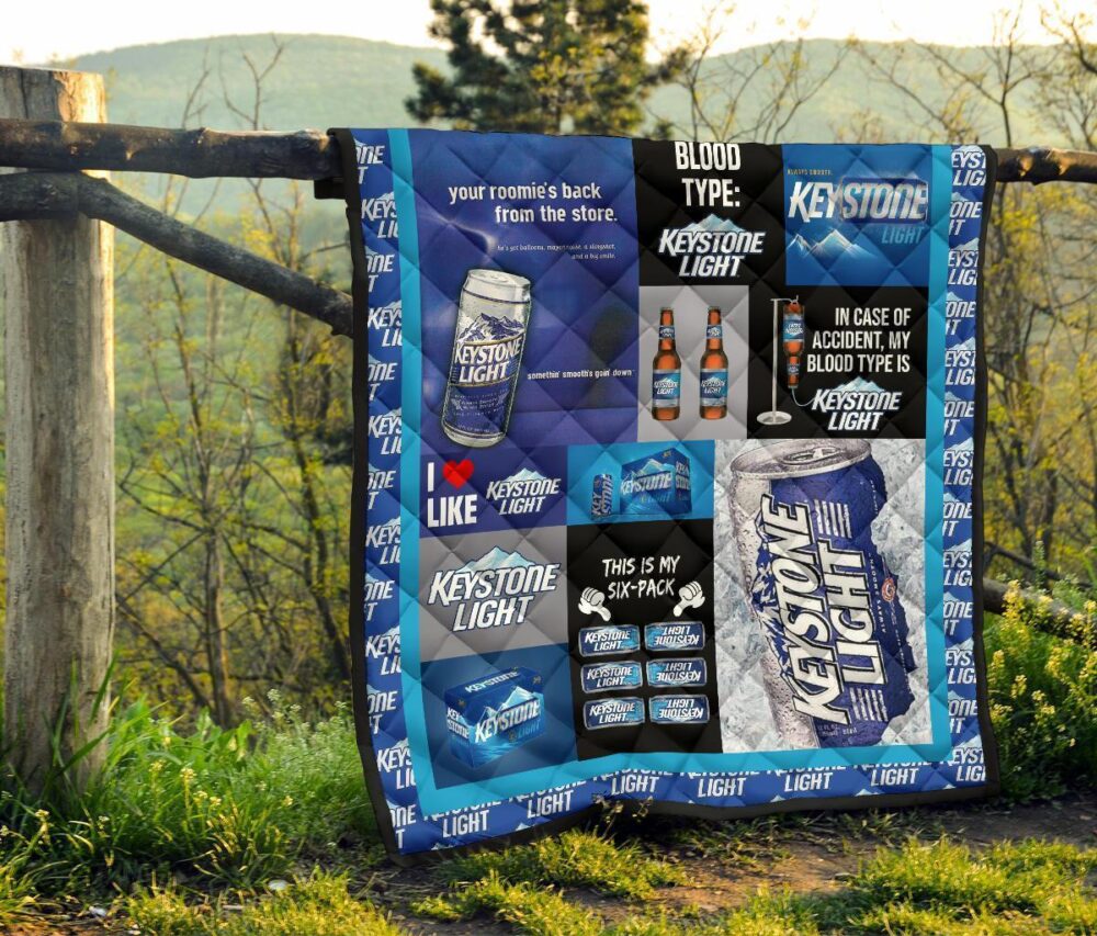 Keystone Light Quilt Blanket Funny Gift For Beer Lover