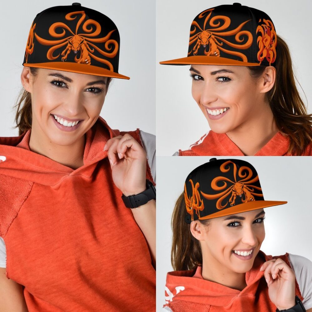 Kurama Nine Tails Snapback Hat Naruto Custom Anime Hat