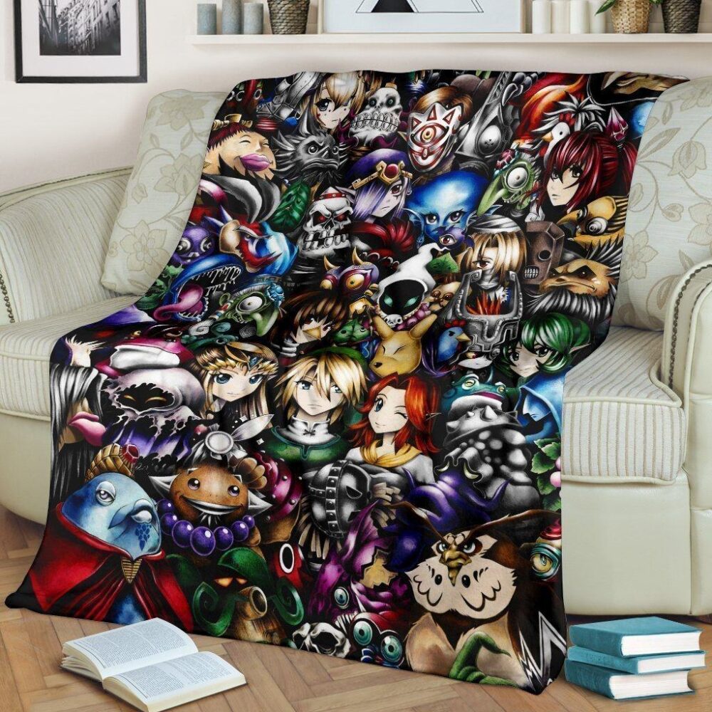 Legend Of Zelda Characters Fleece Blanket Gamer Fan Gift