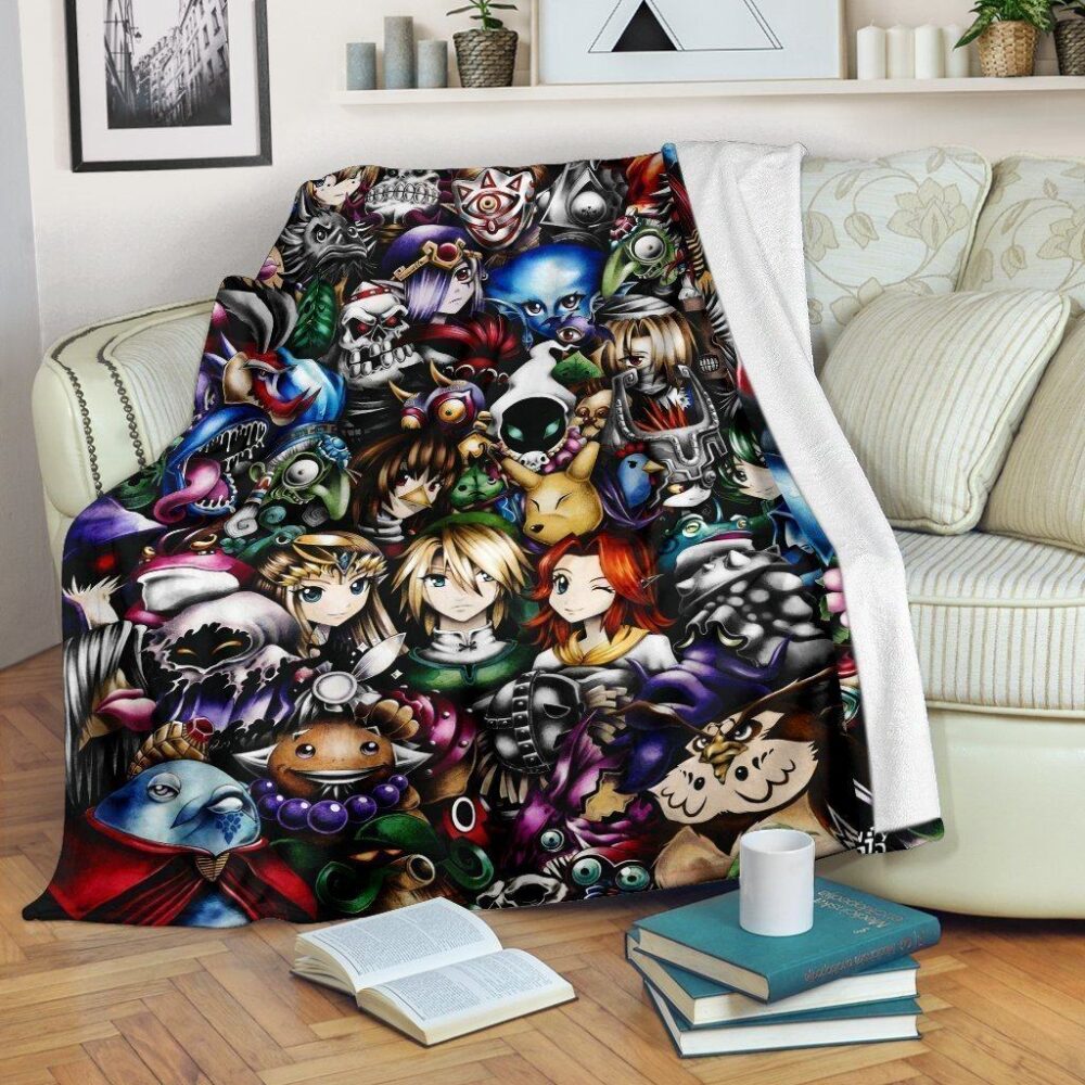 Legend Of Zelda Characters Fleece Blanket Gamer Fan Gift