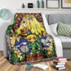 legend of zelda fleece blanket stain glasses style bedding decor gift teva4