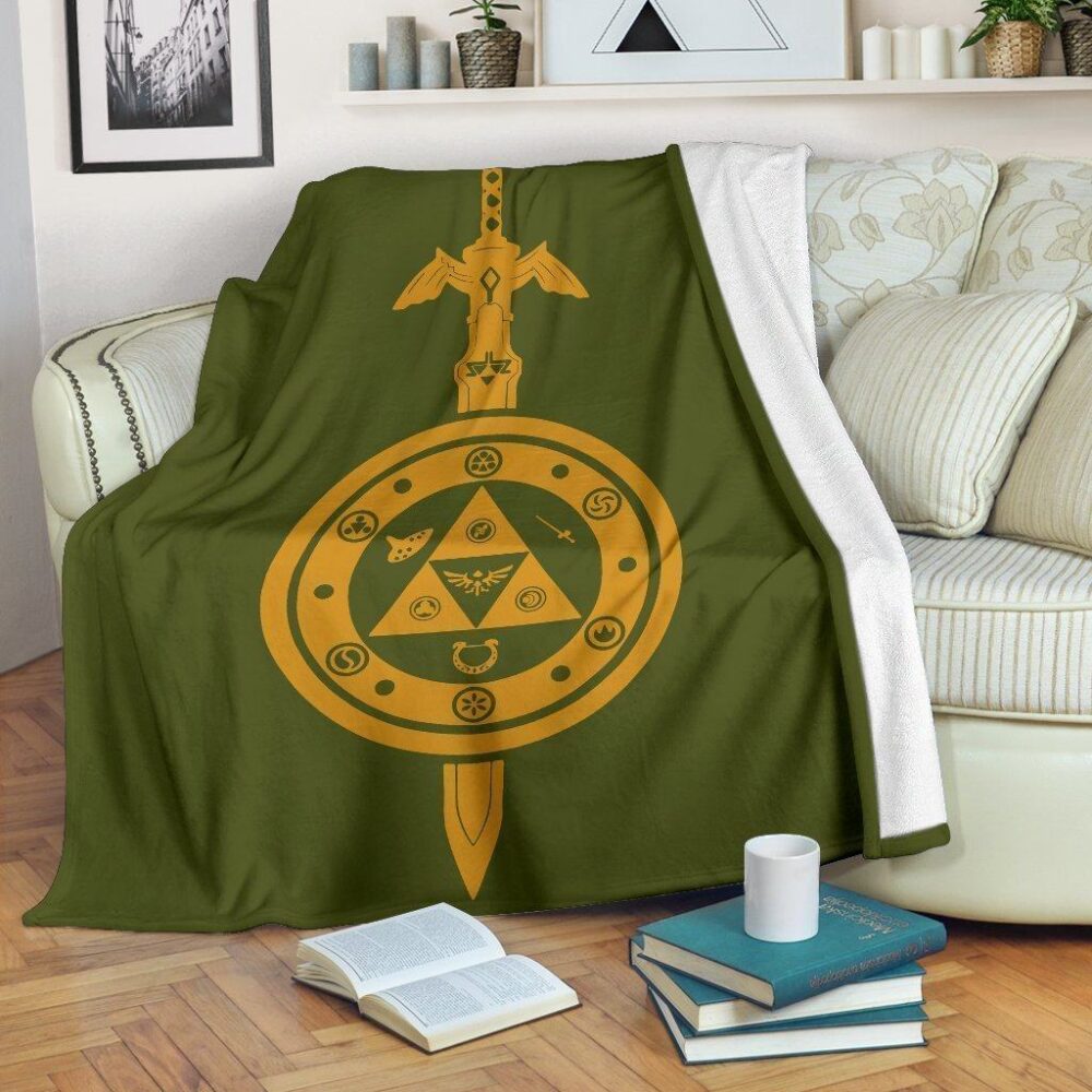 Legend Of Zelda Fleece Blanket Sword And Shield